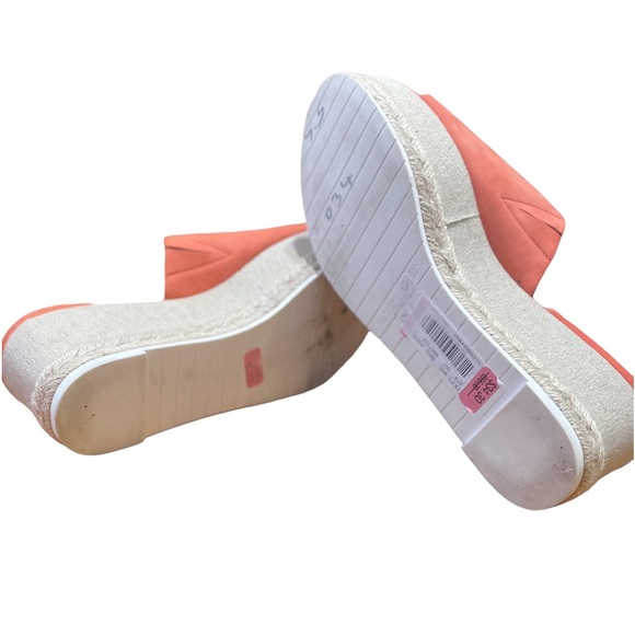 MAKE ANY OFFER! Peach Leather Lena Platform Espadrille Sandal Shoes Size 7.5 - Picture 6 of 6